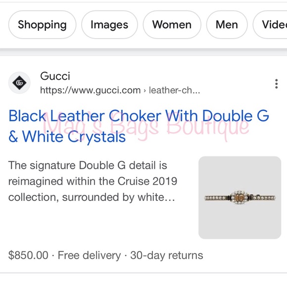 Gucci: Crystals Embellished Double GG Antique Calfskin Choker Necklace - Picture 15 of 15